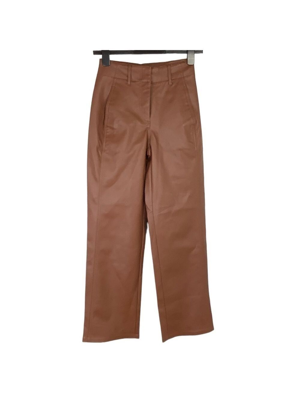 WILFRED ASCENDANT VEGAN LEATHER COGNAC PANTS 00 - Picture 2 of 12